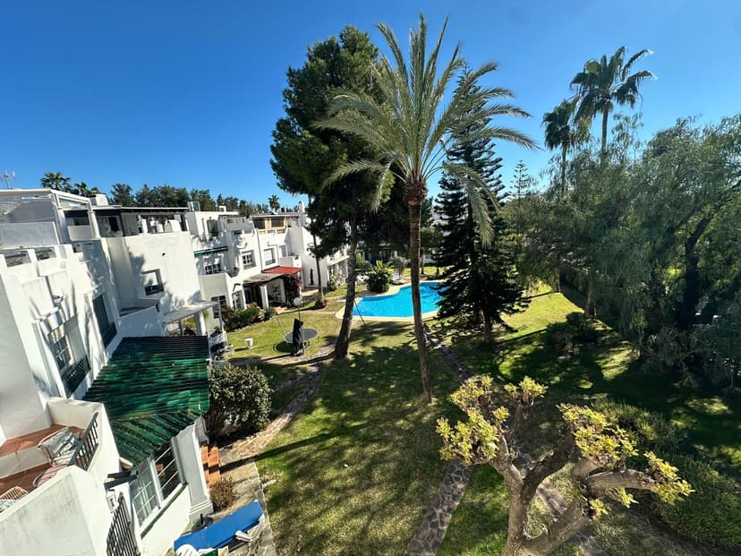 View of pool and gardens