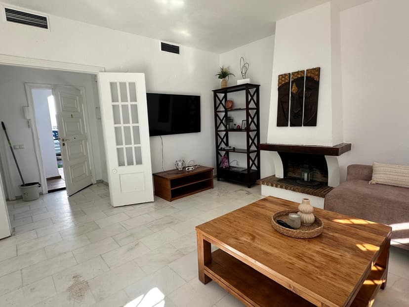 Living room with fireplace